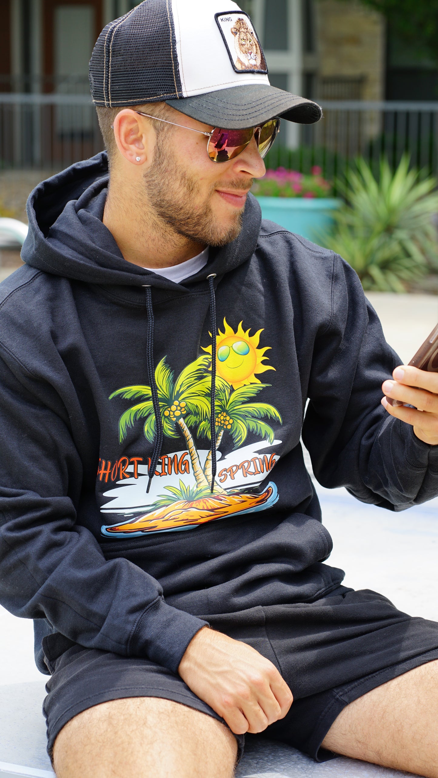 Short King Spring HOODIES (black)